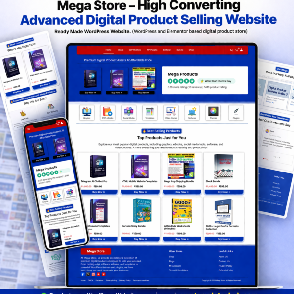 Mega Store-High Converting Advanced Digital Product Selling Website
