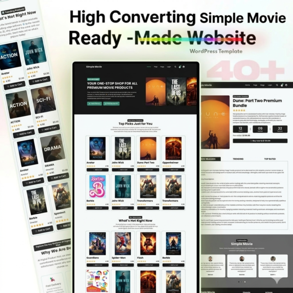 Gp Simple Movie - Simple Movie Website Template For Generatepress