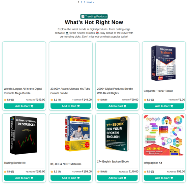 Online Course & Digital Products Selling Website Template With 2000+ Products